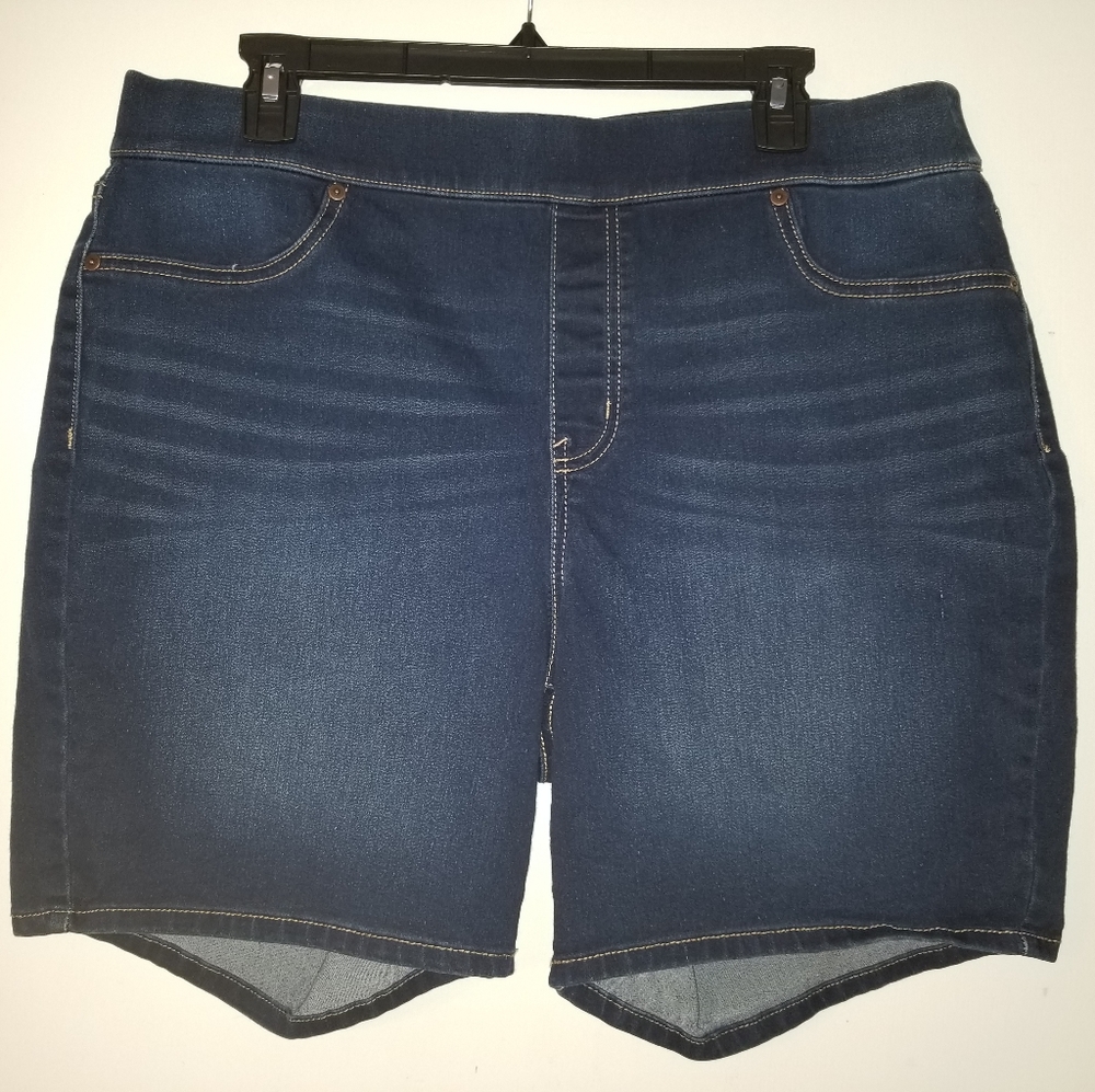 New Directions 16R Shorts Denim Stretch Band Pull On
